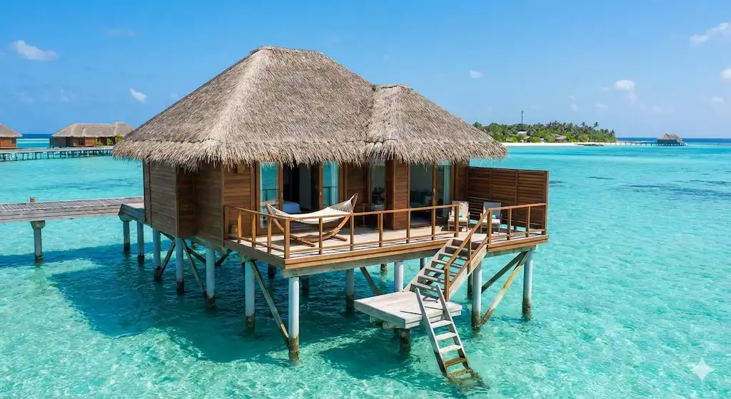 Overwater Bungalow in the Maldives exterior view